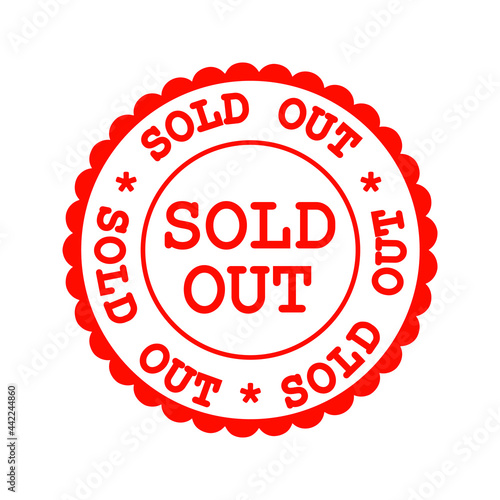 red seal stamp sold out isolated on white background