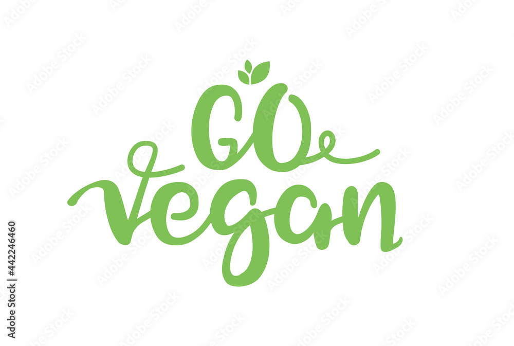 Go vegan friendly symbol typography eco vector logo. Vegan badge lettering vegetarian icon Go vegan friendly symbol typography eco vector logo. Vegan badge lettering vegetarian icon