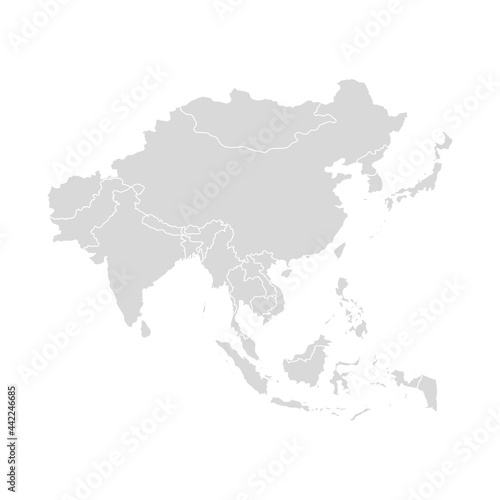 Asia vector map southeast country  Asian east continent icon silhouette china malaysia japan