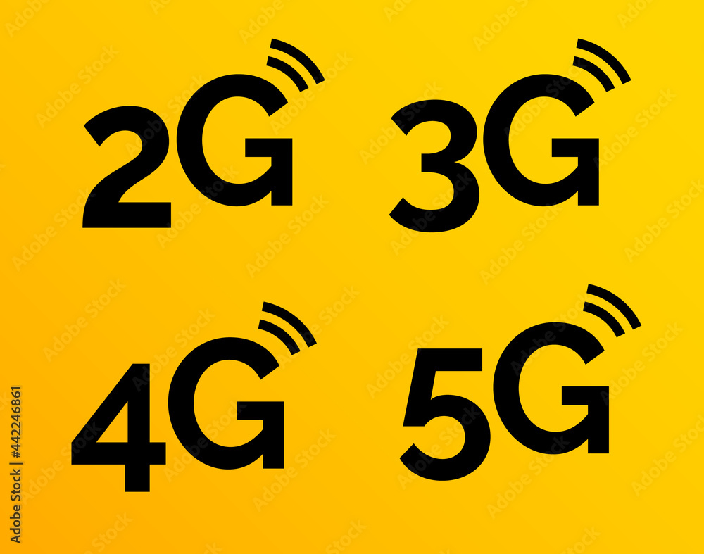 5g icon, 4g logo on blue. 2g network vector technology 3g icon 5g icon, 4g logo on blue. 2g network vector technology 3g icon