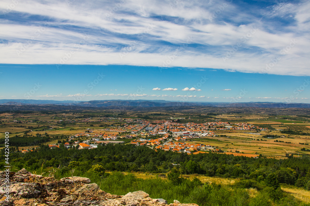 Landscape view of the portuguese village of Figueira de Castelo Rodrigo, from the top of the castle