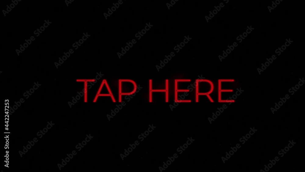 Animation of tap here text over black background Animation of tap here text over black background