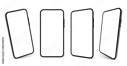 Smartphone mockup vector screen cell phone 3d. Smart phone mockup background isolated template