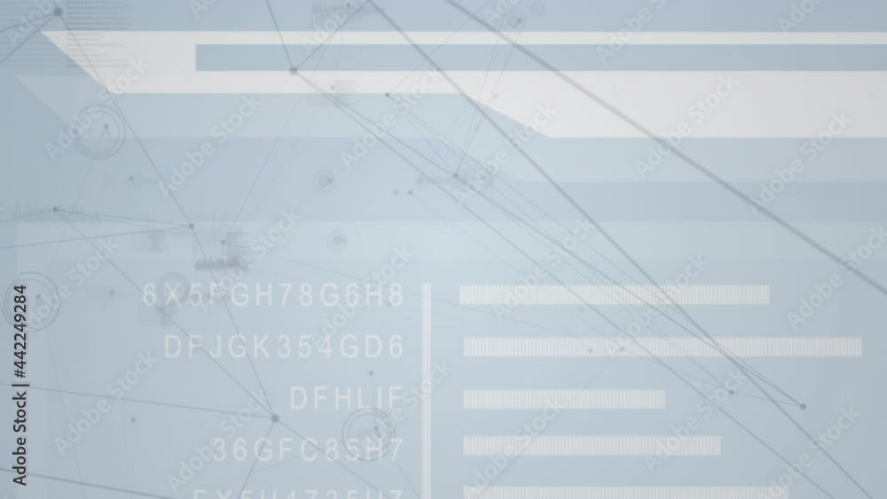 Animation of network of connections over data processing Animation of network of connections over data processing