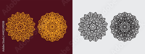 mandala art pattern vector template design for paper cutting, greeting card, sublimation printing and more