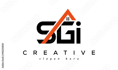 initial SGI letters real estate construction logo vector	