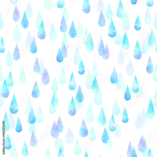 Watercolor Drop Pattern blue