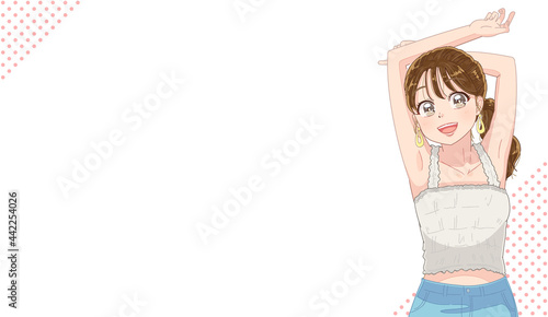脱毛してきれいな脇の女性