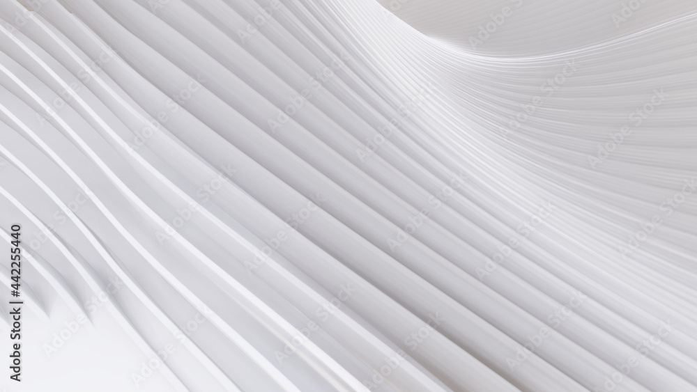 Obraz premium Abstract Curved Shapes. White Circular Background.