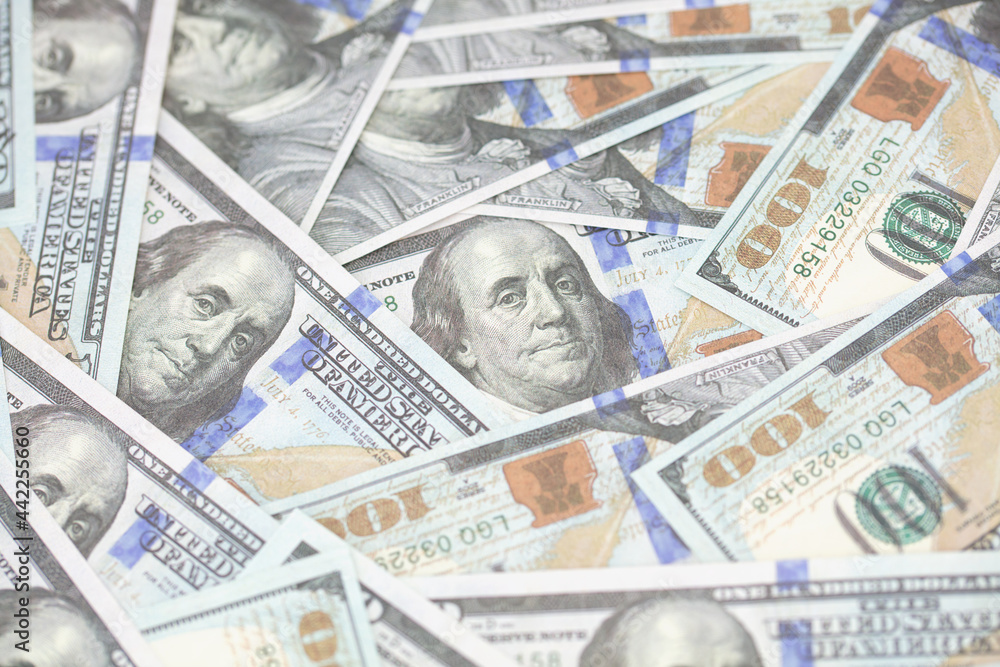 Background of a lot of dollar banknotes spread out Background of a lot of dollar banknotes spread out