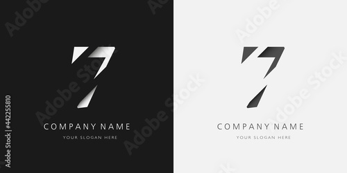 7 logo modern broken design serif number