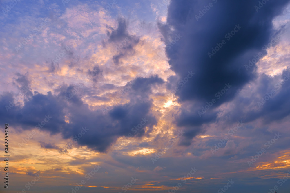 Fototapeta premium Sunset, sunrise sky and cloudy, beautiful nature
