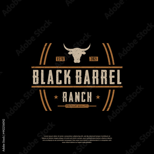 vintage barrel logo design. brewery badge template.