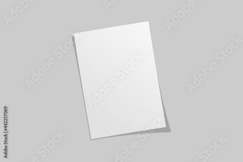 Realistic blank flyer brochure for mockup. Paper or poster illustration. 3D Render. © Abrar