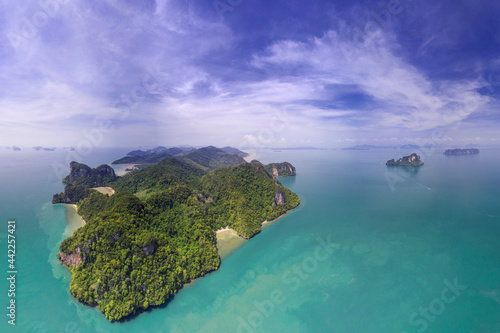Koh Yao Noi, Phuket, Thailand Panoramic View aerial drone uav tropical paradise ko yao noi thai island