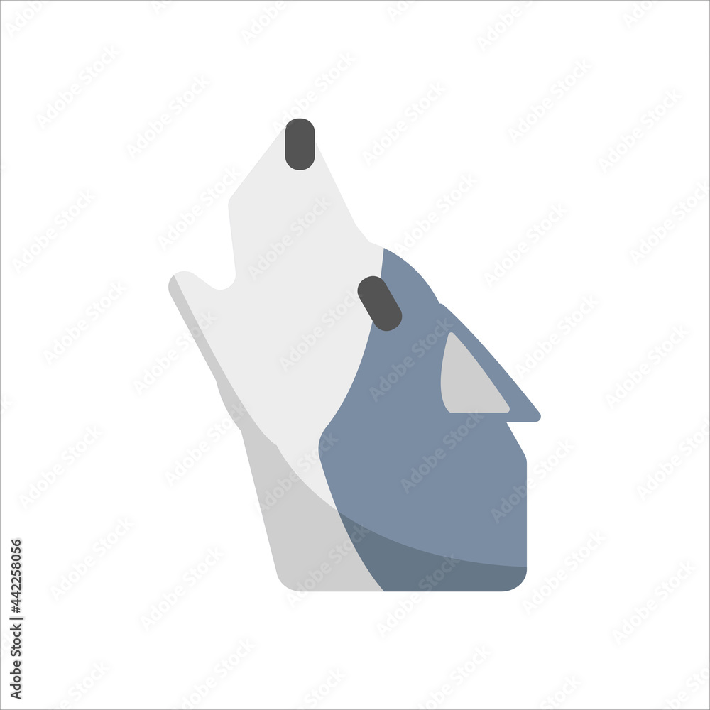 wolf icon, flat icon vector illustration isolated on white background. for animal themes, wild animals and others wolf icon, flat icon vector illustration isolated on white background. for animal themes, wild animals and others
