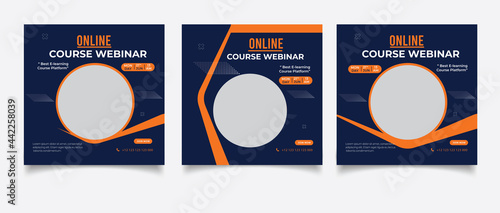Online course webinar classroom live streaming and corporate social media template