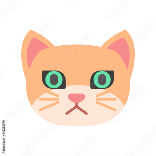 cat head icon , flat icon vector illustration isolated on white background. for the theme of animals, pets and others