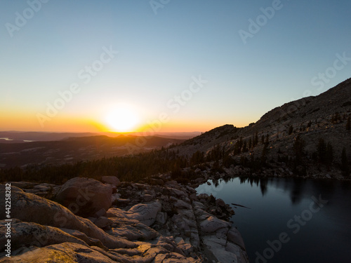 The Desolation Wilderness is nestled high in the Sierra Nevada Mountains of Northern California west of Lake Tahoe. This gorgeous, elevated landscape is a federally protected wilderness area.