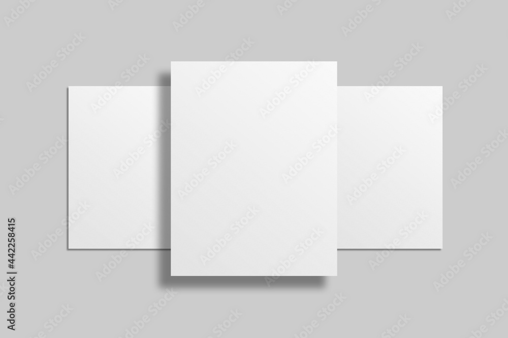 Realistic blank flyer brochure for mockup. Paper or poster illustration. 3D Render. Realistic blank flyer brochure for mockup. Paper or poster illustration. 3D Render.