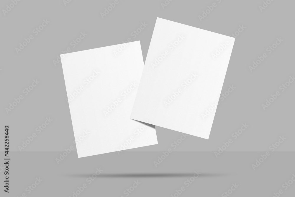 Realistic blank flyer brochure for mockup. Paper or poster illustration. 3D Render. Realistic blank flyer brochure for mockup. Paper or poster illustration. 3D Render.