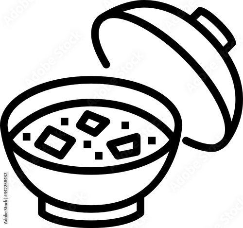 miso soup outline icon