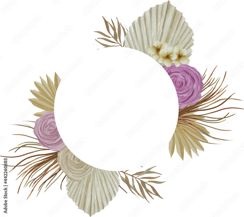 Obraz premium beautiful watercolor flower wedding frame 