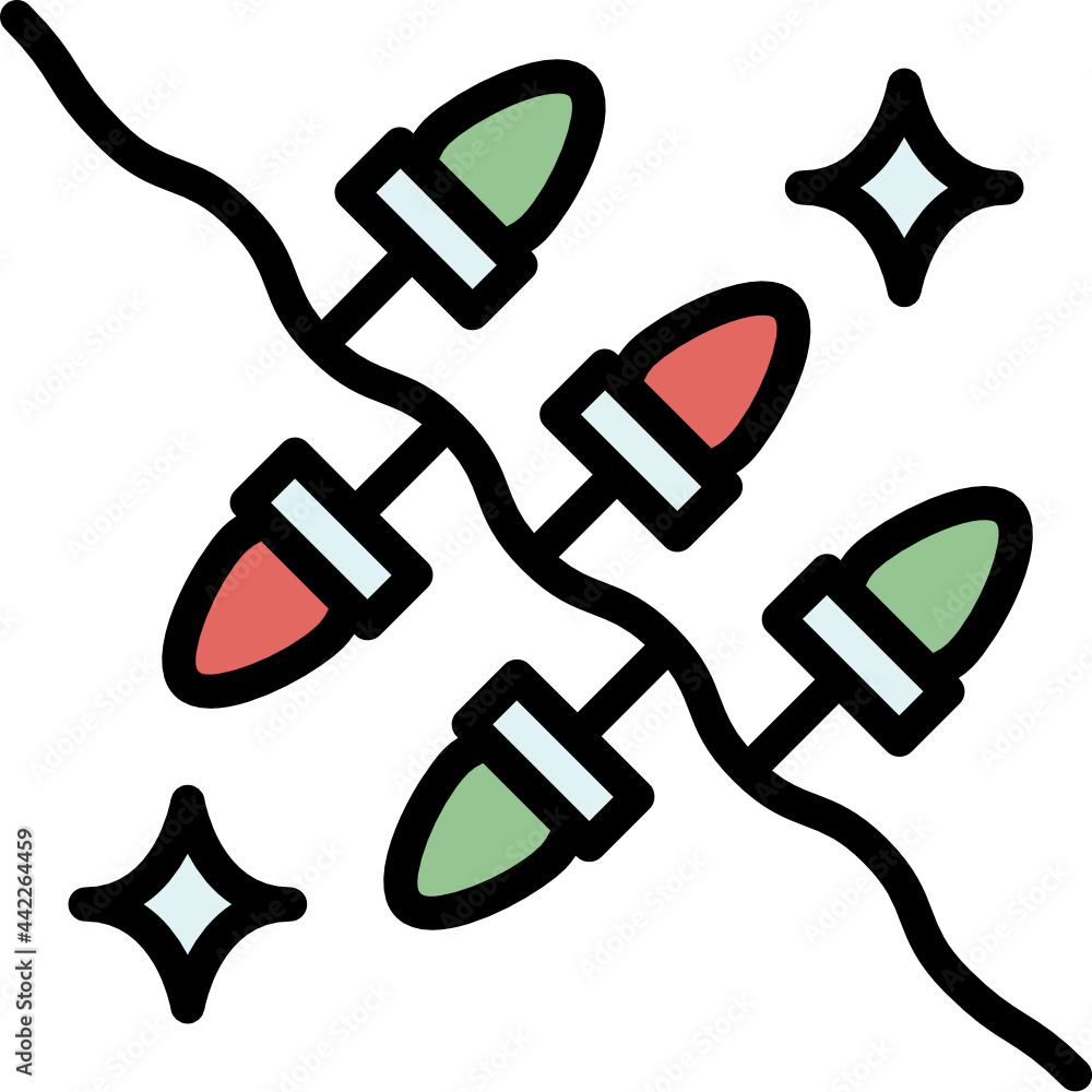 christmas lights color outline icon christmas lights color outline icon