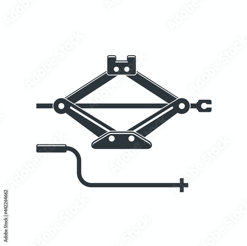 mechanical car jack illustration, vector art.