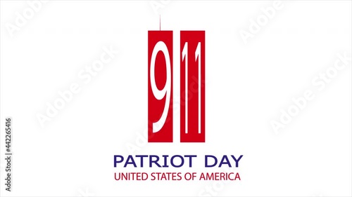 Patriots Day 9 11 at Twins Towers, art video illustration. photo