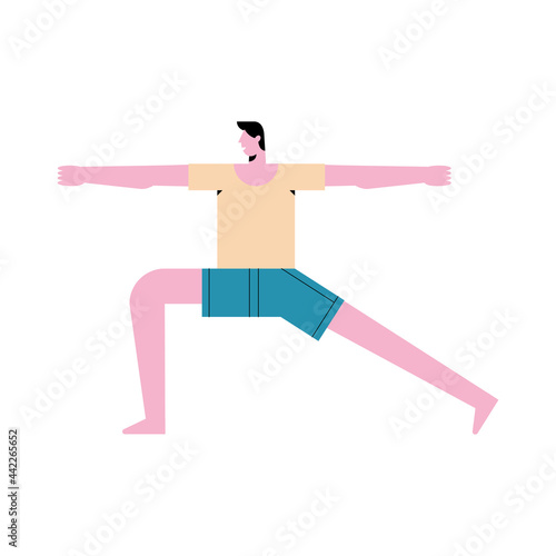 man practicing yoga