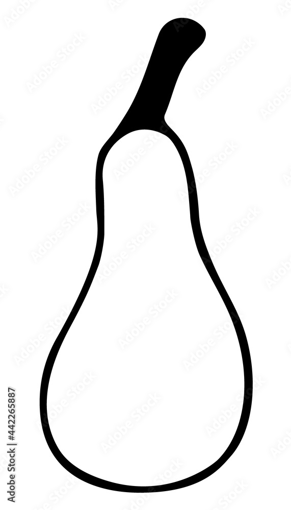 Pear hand drawn vector isolated on white background. Pear hand drawn vector isolated on white background.