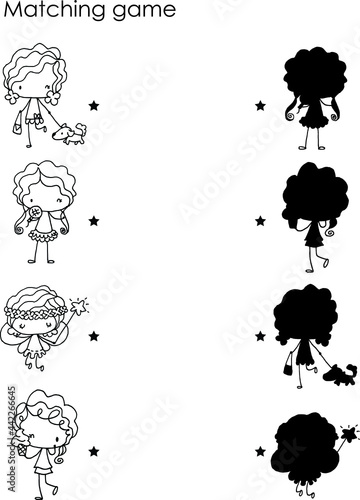 Matching children educational game match objects vector image