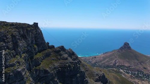 Aerial View Of Signal Hill In Cape Town From Table Mountain National Park In South Africa. photo