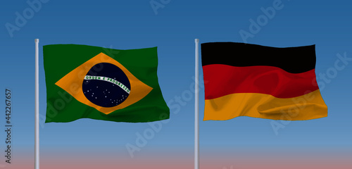 ブラジルとドイツの国旗