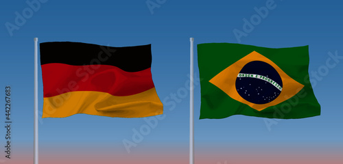 ブラジルとドイツの国旗