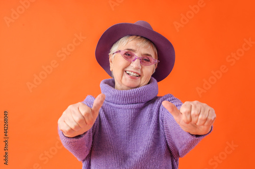 Portrait of stylish senior ...