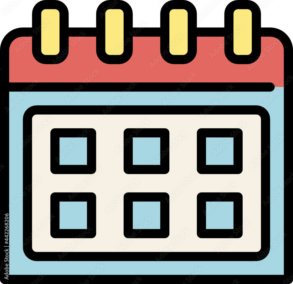 calendar color outline icon