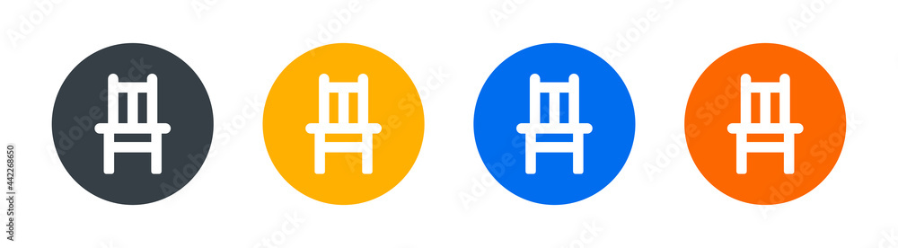 Old wooden chair icon. Furniture for dining room concept Old wooden chair icon. Furniture for dining room concept