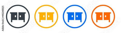 Modern dresser icon set. Indoor interior icon vector illustration