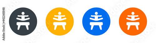 Gymnast exercising on pommel horse icon vector illustration. 