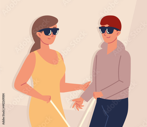 blind people with sunglasses