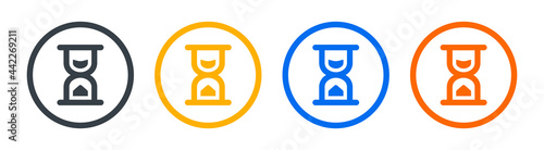 Hourglass icon set. Timer symbol vector illustration.