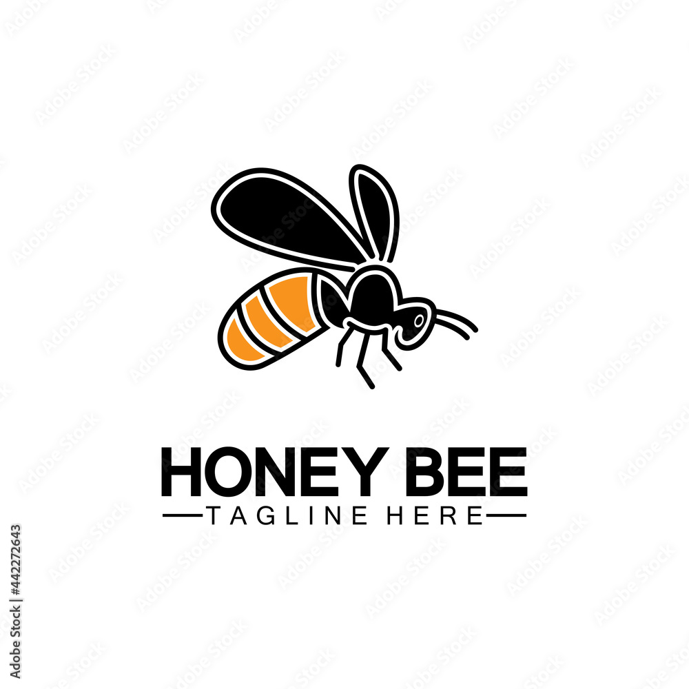 Bee honey logo vector icon symbol illustration design template Bee honey logo vector icon symbol illustration design template
