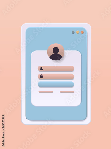 sign in to account user authorization login authentication page username and password online registration concept