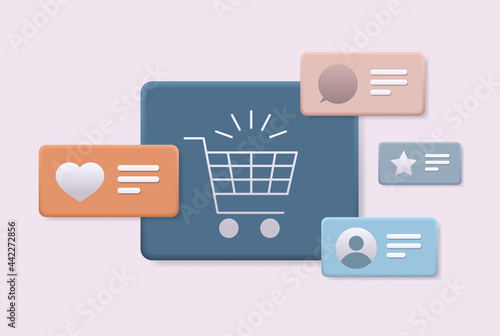trolley cart icon online shopping concept