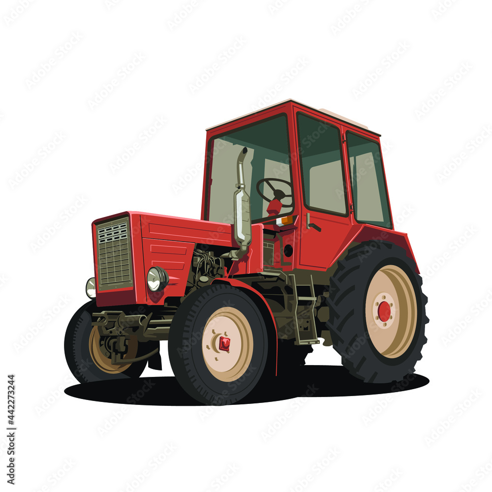 illustration of old tractor vector design illustration of old tractor vector design