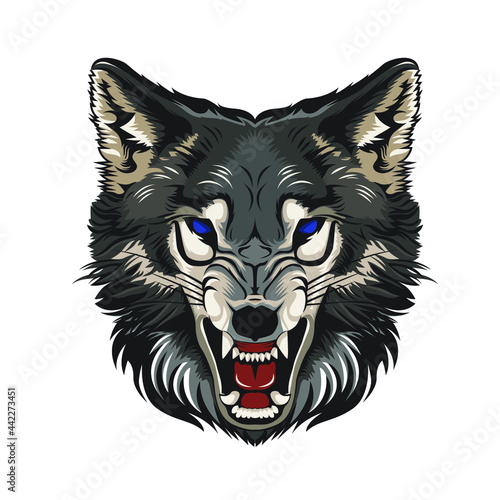 illustration of wolf head good for t shirt design