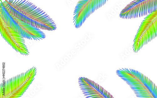 Colorful coconut leaves for background. Vector Illustration.