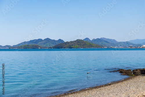 Landscape of coast and islands in the seto inland sea , view from shonai peninsula , mitoyo city, kagawa, shikoku, japan © F.F.YSTW
